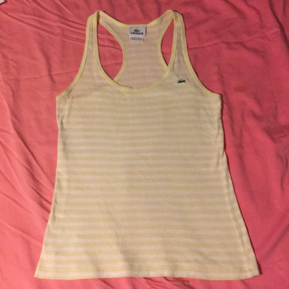 Lacoste yellow striped racerback.